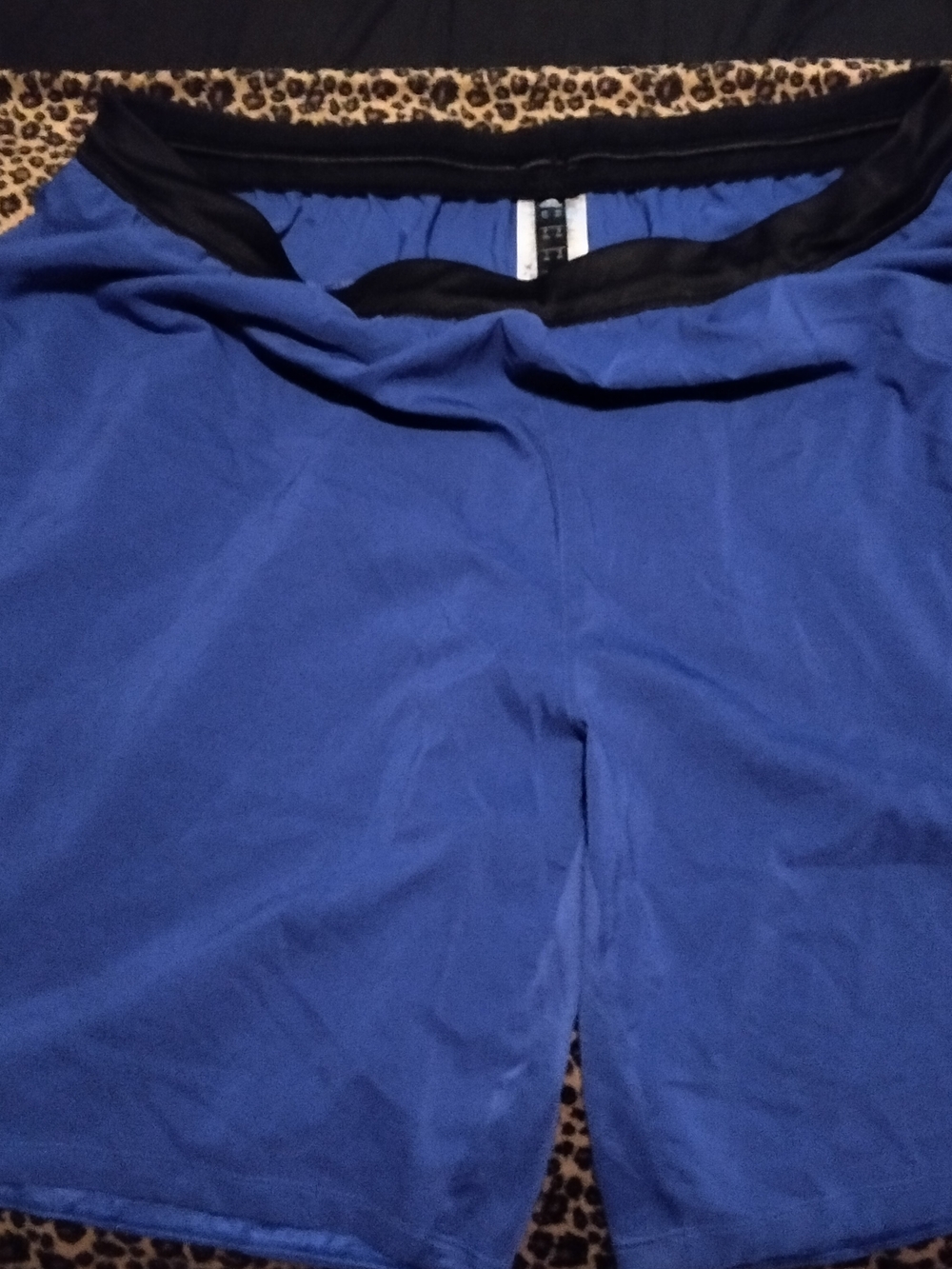 adidas Men's Blue/Black Athletic Shorts L 7" Inseam Drawstring Gym Training